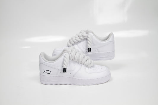 "AF1 White" Rope Laces White