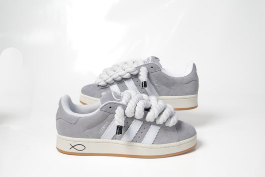 "Campus00s Gray" Rope Laces White