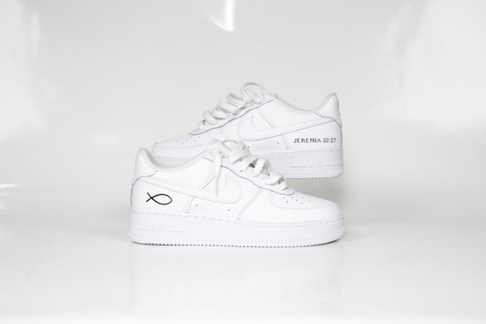 "AF1 White" Basic Laces White