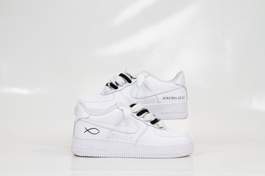 "AF1 Weiß" Double Laces White and Black